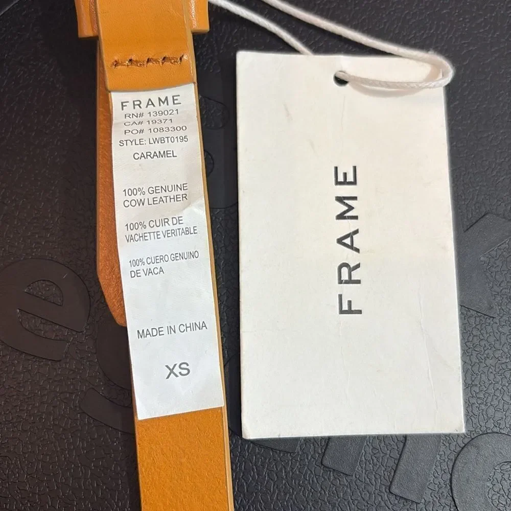 Frame Le Polygon Belt in Caramel NWT XS